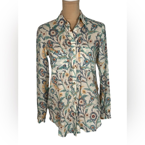 Anthropologie Pilcro The‎ Romy Relaxed Button down Blouse XXS Oversized - Picture 3 of 13